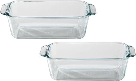 Pyrex 1.5-Quart Clear Basics Glass Loaf Pan (Set of 2)