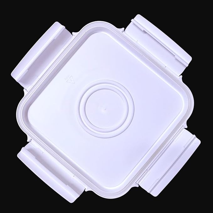 House Naturals 4 Gallon Square Food Grade Bucket Pail with Plastic Handles and Lid (Pack of 3) Made in USA containers (White)