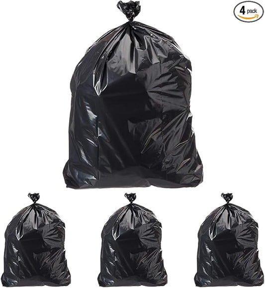 AmazonCommercial 23G SlimJim Rubbermaid - 23 Gallon - 150 Count - 1.1 Mil - Black (Pack of 4)