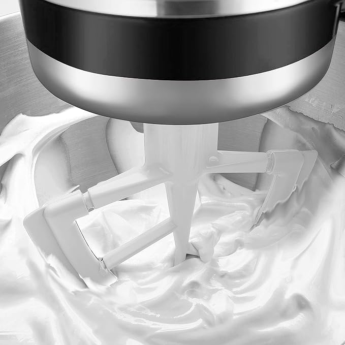 Flex Edge Beater for KitchenAid,Mixer Attachement Compatible With KitchenAid,Mixer Accessory,Fits Tilt-Head Stand Mixer Bowls For 4.5-5 Quart Bowls,Beater With Silicone Edges,White