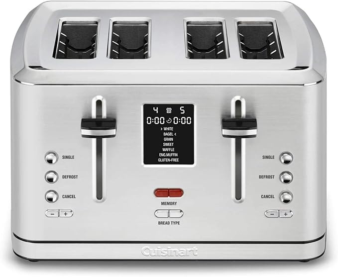 Cuisinart CPT-740 4-Slice Digital MemorySet Toaster, Stainless Steel, Silver