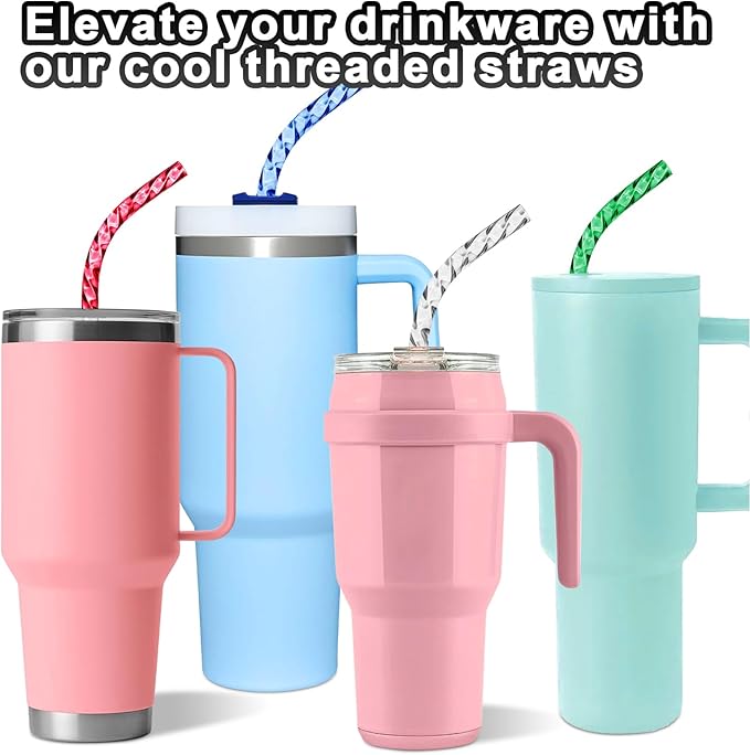 Reusable Straws for Stanley Cup Replacement,12 Inch Plastic Long Straw for 40 30 oz Tumbler,Colorful Hard Drinking Straws for Stanley,10mm Large Wide Water Bottle Straw for Stanley Cup Accessories