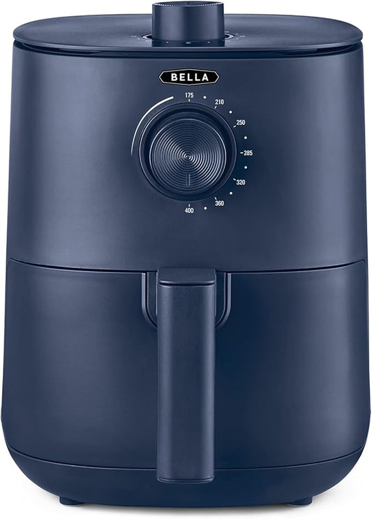 BELLA 2.9QT Manual Air Fryer, No Pre-Heat Needed, No-Oil Frying, Fast Healthy Evenly Cooked Meal Every Time, Removeable Dishwasher Safe Non Stick Pan and Crisping Tray for Easy Clean Up, Matte Blue