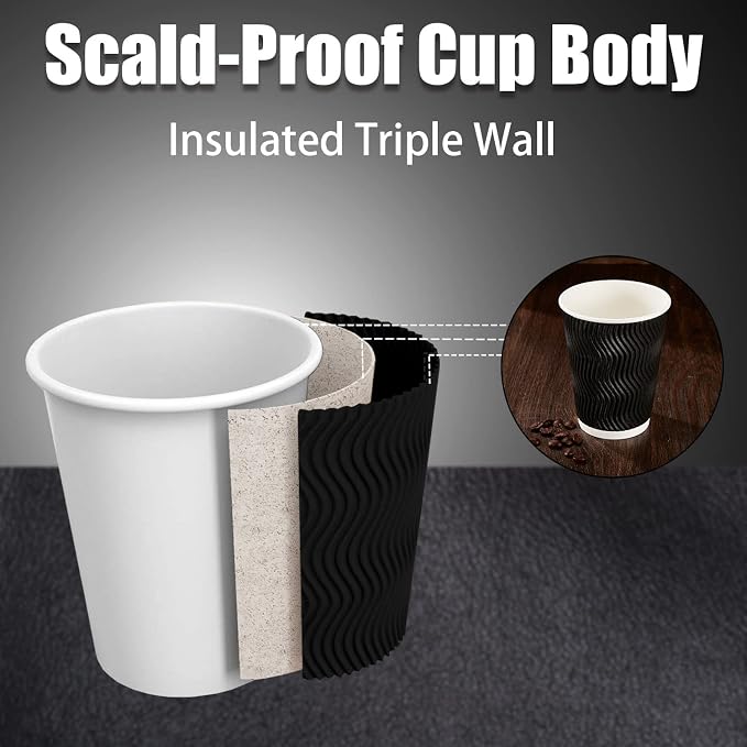 Lamosi 12 oz Disposable Coffee Cups - Image 3