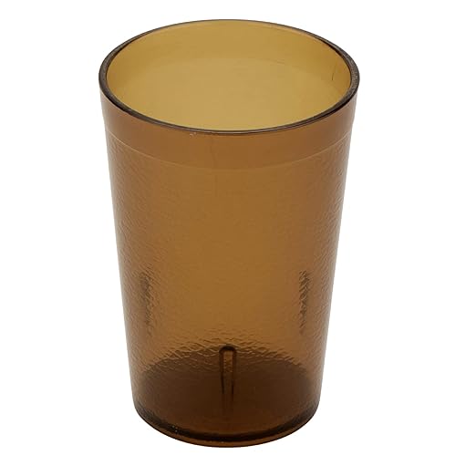 G.E.T. 6608-1-A Heavy-Duty Plastic Restaurant Tumblers, 8 Ounce, Amber (Set of 12)