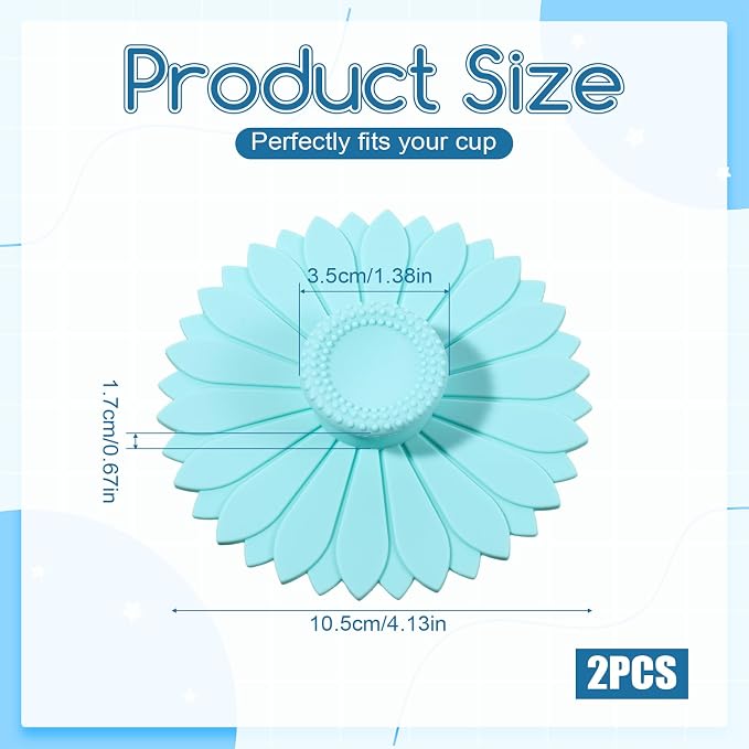 2 PCS Silicone Cup Lids, Reusable Coffee Cup Covers - Image 4