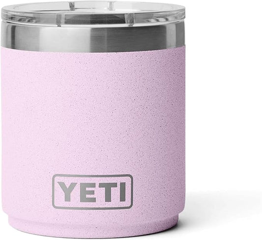 YETI Rambler 10 oz Stackable Lowball 2.0, Vacuum Insulated, Stainless Steel with MagSlider Lid, Cherry Blossom