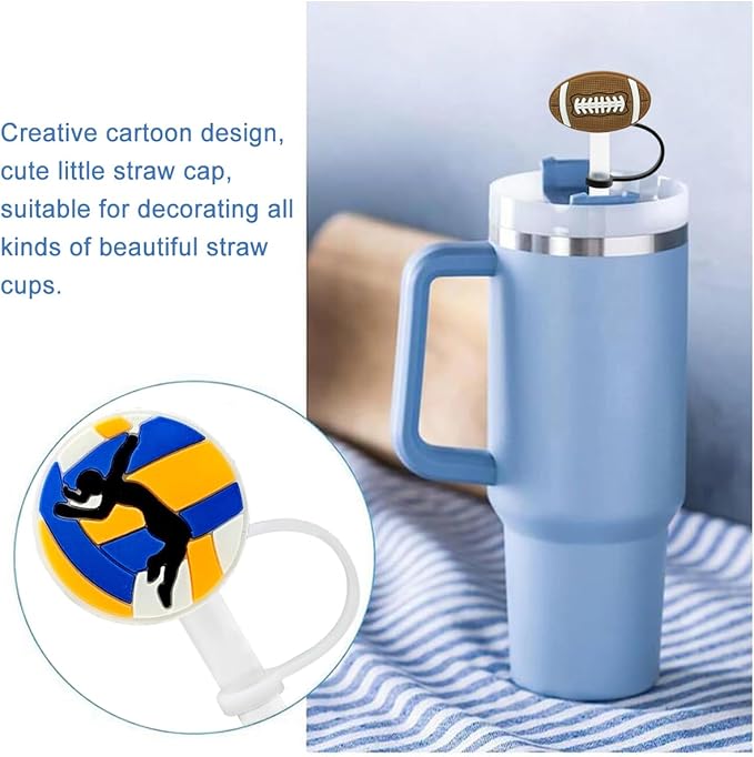 Straw Cover Cap for Stanley Cup,Straw Topper Compatible for 30&40 Oz Tumbler with Handle,10mm 0.7in Dust-Proof Reusable Straw Tips Lids,Straw Tip Covers for Christmas Gifts
