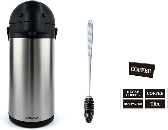 Heritage66 Thermal Coffee Carafe -Triple Wall Vacuum insulated Flask- keeping Beverages Hot for 12 hours /24 hours cold Tea, Water, and Coffee Dispenser (3 Liter / 101 Oz)