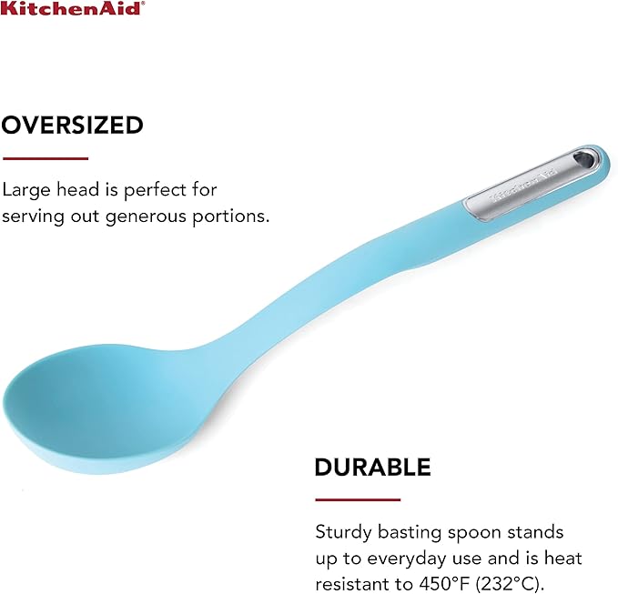 KitchenAid Silicone Basting Spoon, Aqua Sky