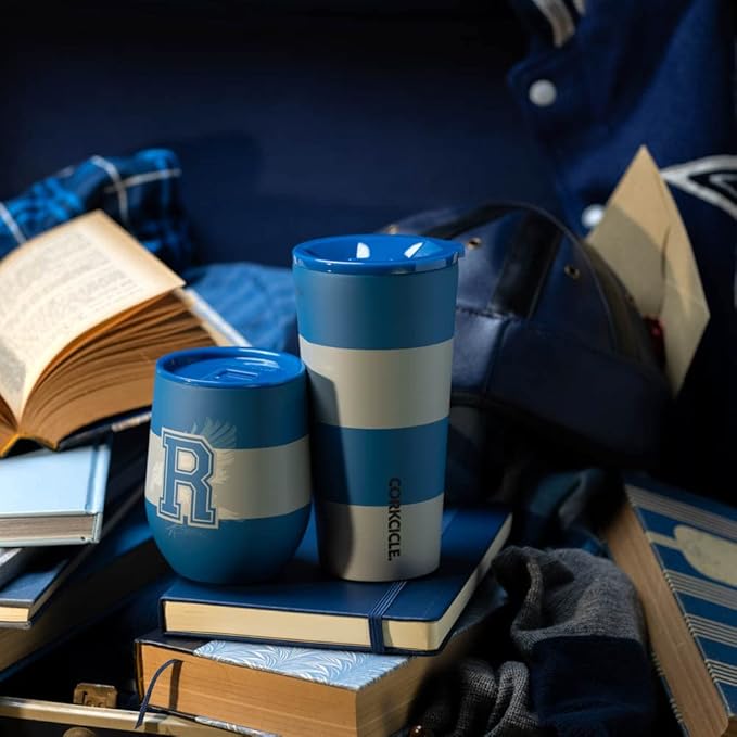 Corkcicle Stemless Insulated Wine Glass Tumbler - Keeps Beverages Cold 6 Hours & Hot 3 Hours - Stainless Steel - Easy-Grip - Summer Drinkware Gift - Keeps Drinks Ice Cold - 12 oz - Ravenclaw