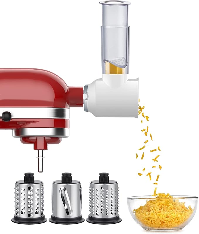 Slicer Shredder Attachment for KitchenAid Stand Mixers, Vegetable Cheese Grater Salad Maker Food Slicers Accessories for Kitchenaid, Easy Clean Dishwasher Safe Cheese Shredder by Gvode
