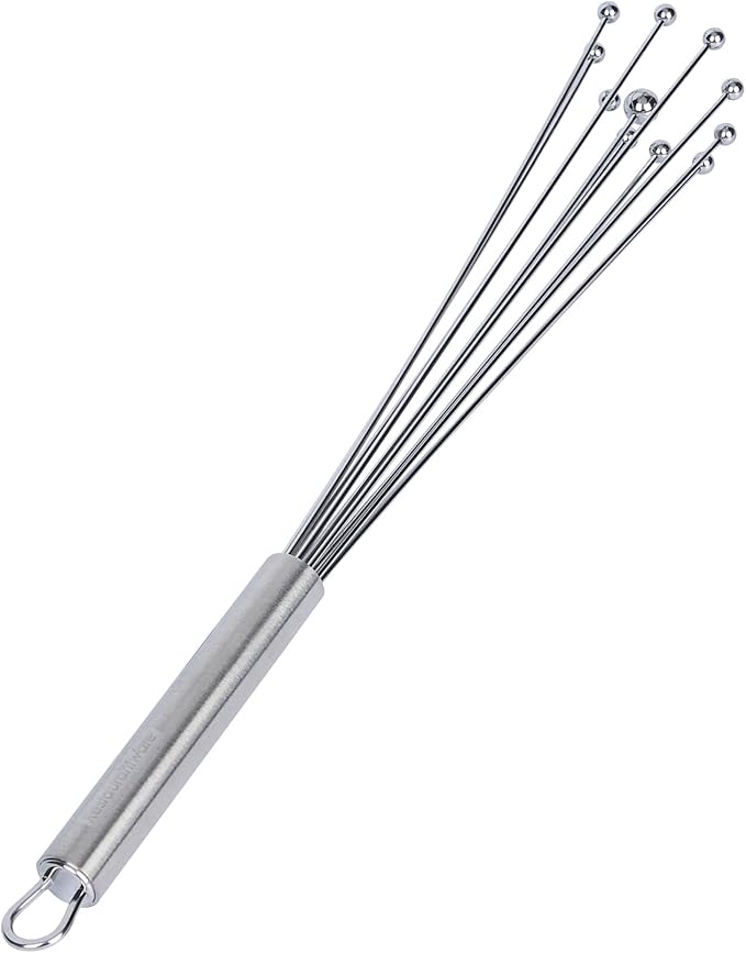 Restaurantware-German Standard 12.6 Inch Ball Whisk, 1 Dishwashable Kitchen Whisk - Ergonomic Handle, Durable, Stainless Steel Manual Egg Beater, Suitable For Whisking, Stirring, Mixing, Beating