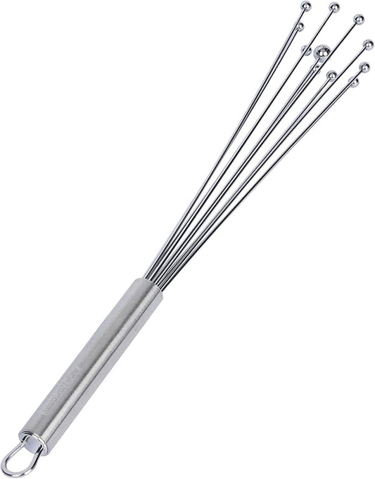 Restaurantware-German Standard 12.6 Inch Ball Whisks, 6 Dishwashable Kitchen Whisks - Ergonomic Handle, Durable, Stainless Steel Manual Egg Beater, Suitable For Whisking, Stirring, Mixing, Beating