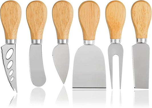 Cheese Knives Set - Cheese Knife, Cheese Spreader, Cheese Fork, Cheese Slicer, Cheese Cutter, Butter Knife – 6PCS Mini Stainless Steel Cheese Knives - Cheese Knife Set for Charcuterie Board