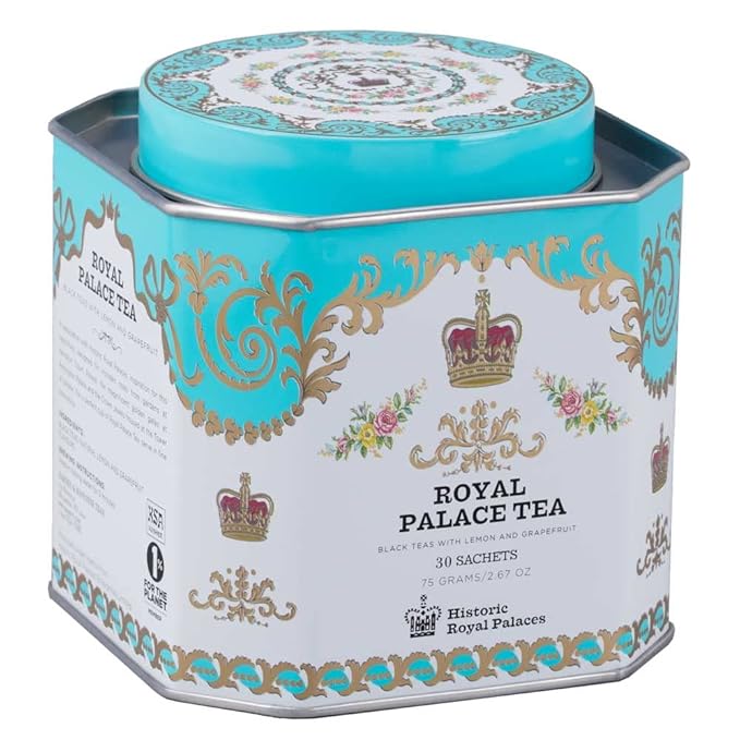 Harney & Sons Royal Palace Tea | Black Teas with Lemon and Grapefruit Flavors, 30 Sachets, Historic Royal Palaces Collection (Tin Design May Vary)