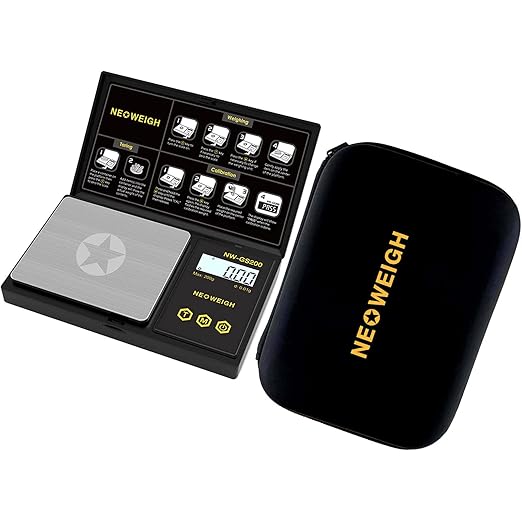 Pocket Scale with Case, 200g x 0.01g, Precision Gram Scale, Ounces Pocket Scales, Portable Herb Scale, 6 Weighing Units, Scale Grams, Spice Scale, Jewelry Scale, Backlit Display (Batteries Included)