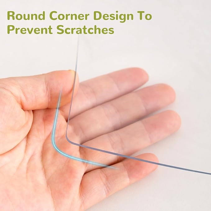 36 x 48 Inch Clear Table Cover Protector, Clear Table Protector for Dining Room Table, 1.5mm Plastic Table Cover, Waterproof Table Pad for Kitchen, Office