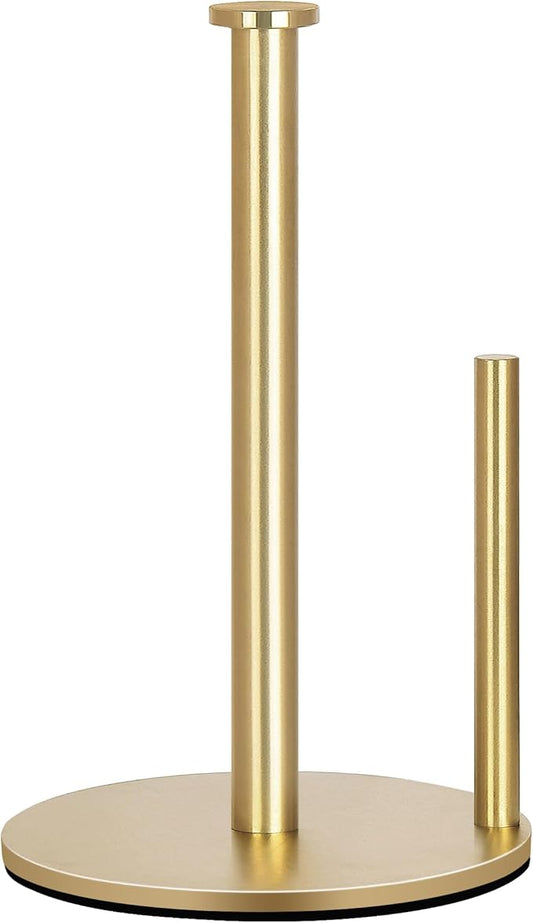 Gold Countertop Paper Towel Holder, Stainless Steel, Modern Kitchen and Bathroom Organization