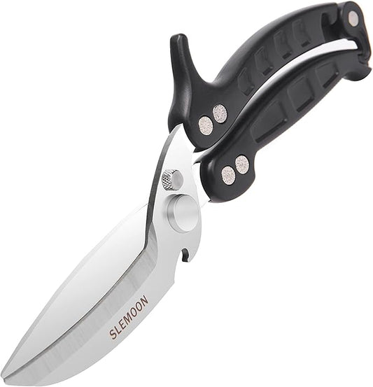 Kitchen Shears Heavy Duty Poultry Shears Meat Cutting Dishwasher Safe and Stainless Food Kitchen Scissors for Chicken Turkey Thanksgiving,Black