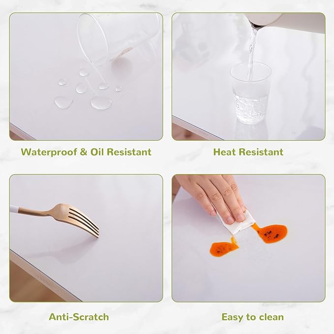 12 x 60 Inch Table Cover Protector - Clear PVC Table Mat, 1.5mm Thick, Vinyl Desk Pad Topper