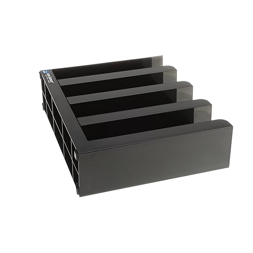 San Jamar Portion Cup and Lid Organizer Fits 2" Cups and Lids with Removable Dividers for Kitchen, Restaurant, and Fast Food, Plastic, 10 x 11.5 x 3.25 Inches, Black