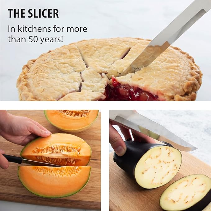 Rada Cutlery Slicer Knife, Black Handle, Pack of 6