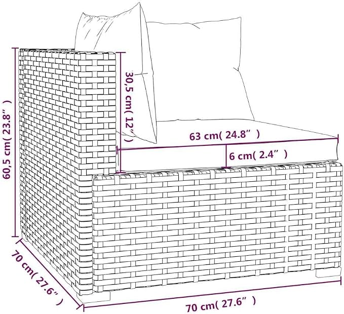 4 Piece Garden Lounge Set, Modular Poly Rattan Seating - Image 6
