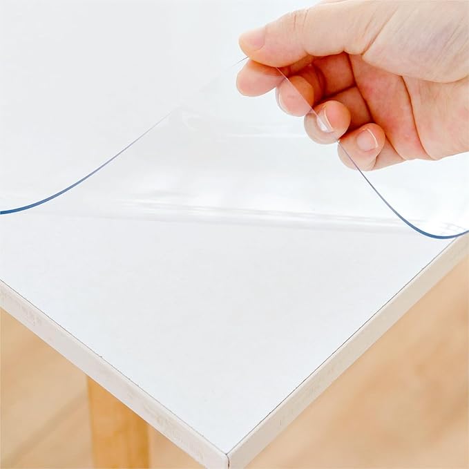16 x 42 Inch Table Cover Protector, 1.5mm Thick Plastic Table Mat, Vinyl Table Pad, Desk Mat