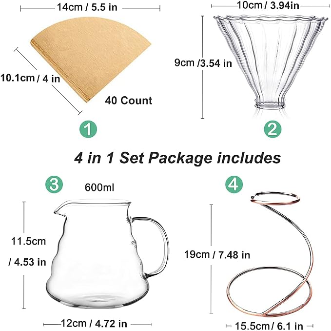 Pour Over Coffee Maker Set - Image 2