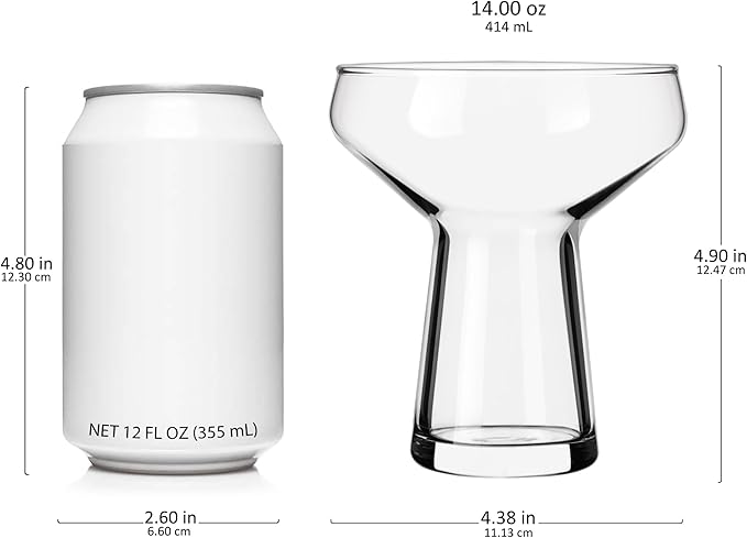Libbey Stemless Margarita Glasses Set of 4, Classic, Lightweight Mixed Cocktail Glasses Set, Large Margarita Glasses Set for Cinco de Mayo, Parties