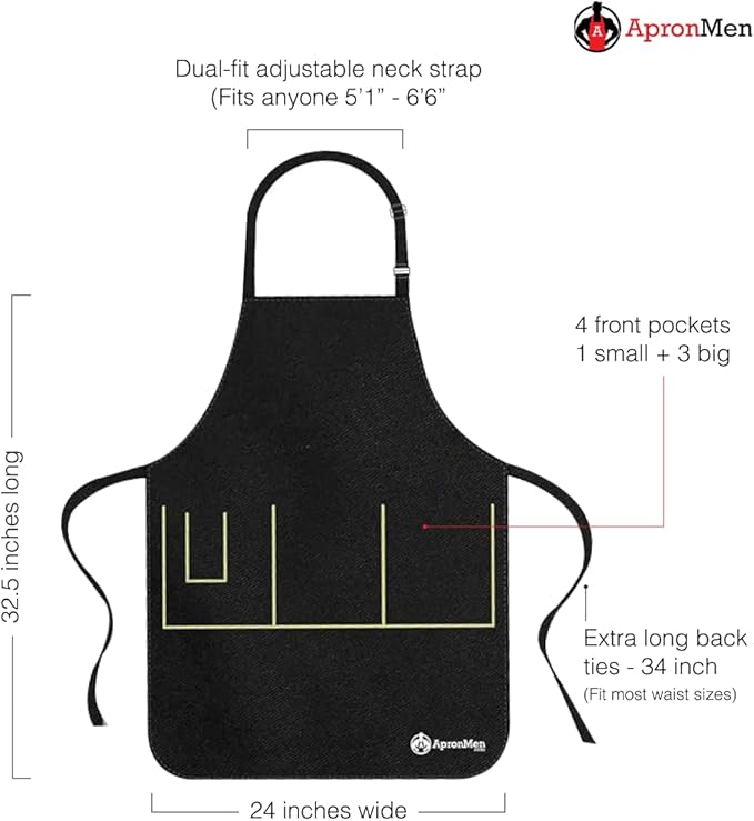 ApronMen - Funny Apron For Men - BBQ Gifts for Men & Unique Gifts for Fathers - Mens Aprons for Grilling