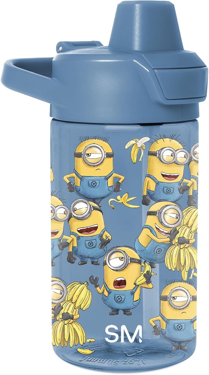 Simple Modern Minions Despicable Me Kids Tritan Plastic Summit Water Bottle | 12 oz BPA-Free Cup with Covered Leak Proof Straw Lid for Boys, Girls, Toddlers | Unite