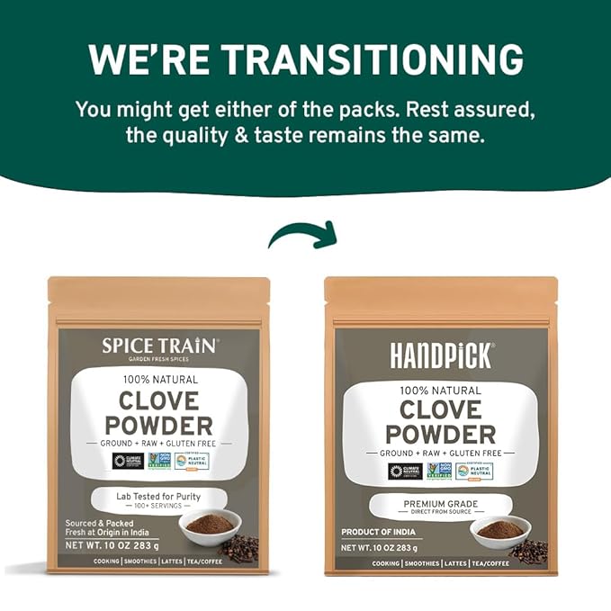 HANDPICK Ground Cloves (283g/10oz), Gluten free, Sourced from India, For Cooking, Smoothies, Tea, Packed in Resealable Zip Lock Pouch