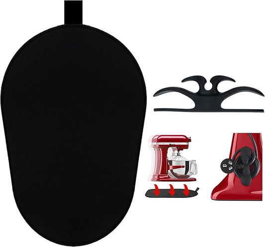 Sliding Mat for Kitchenaid Mixer, Mover Mat Pad for 5-8Qt Bowl Lift Stand Mixer, Kitchen Appliance Slider Compatible for Pro 600 Stand Mixer with Black Kitchen Accessory, Kitchen Aid Mixer Accessories