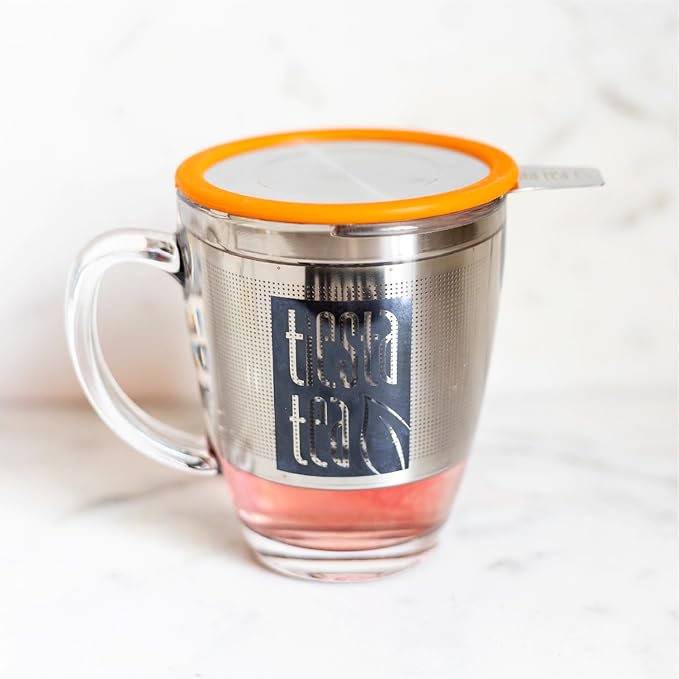 Tiesta Tea - Hot Cocoa Tea Gift Set, Loose Leaf, Cocoa Mocha & Peppermint Holiday Blends with Infuser, High to Non-Caffeinated, Stainless Steel Brew Basket & 2 Resealable Pouches