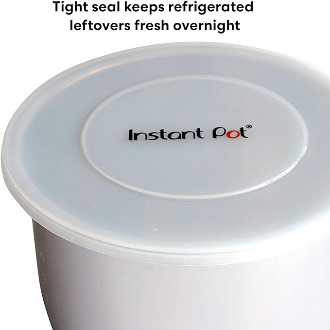 Instant Pot Silicone Lid, 8-In, 3-Qt Pot Lid, Reusable Silicone Lid for Bowl and Food Cover, Microwave Cover for Food, Transparent White