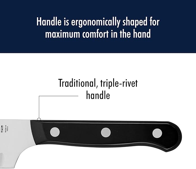 HENCKELS Solution Razor-Sharp Hollow Edge Santoku Knife 5.5 inch, German Engineered Informed by 100+ Years of Mastery, Black/Stainless Steel