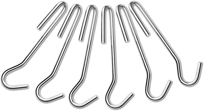 Cuisinart Chef's Classic Cookware Universal Pot Rack Hooks, Brushed Stainless, Set of 6