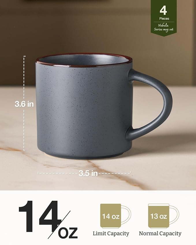 famiware Coffee Mugs Set of 4, Nebula 14oz Coffee Mugs, Ceramic Cup Set - Image 5