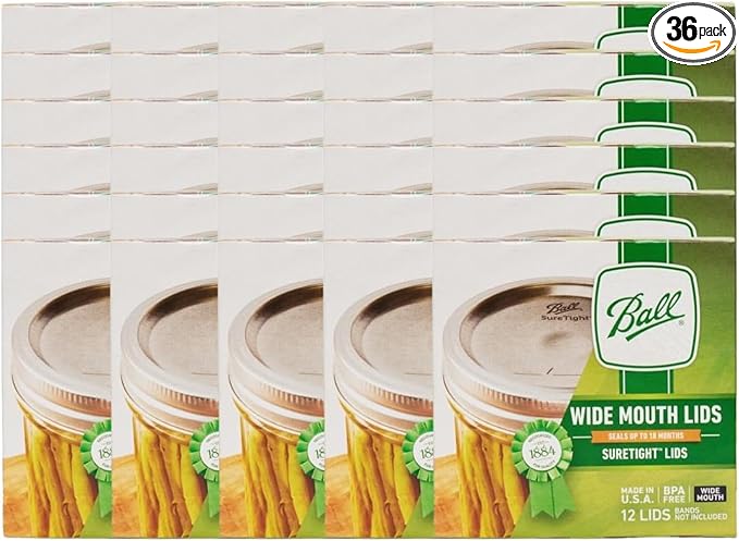 Ball Mason Jar Lids, Wide Mouth, 12 CT (Pack of 36)