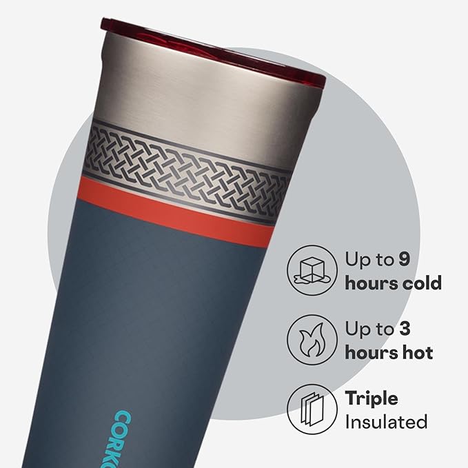 Corkcicle Disney Tumbler - Triple-Insulated Stainless Steel - Keeps Drinks Cold 9 Hours - Spill-Proof Lid - Reusable - Summer Drinkware Gift - Keeps Drinks Ice Cold - 24 oz - Thor