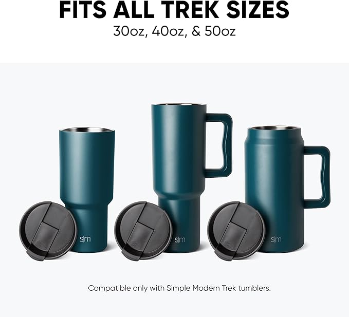 Simple Modern Tumbler Flip Lid | Reusable Replacement ONLY Fits Simple Modern | Stainless Steel Trek Travel Coffee Mug Water Bottle | Trek Collection | Winter White
