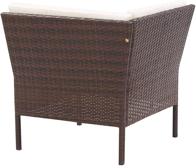 6 Piece Garden Lounge Set, Contemporary Outdoor Patio Furniture Sectional - Image 8