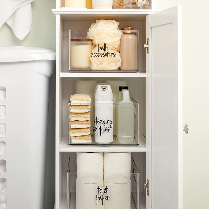 Talented Kitchen Laundry Labels for Jars & Containers - 141 Count, White Vinyl, Modern Script - Laundry Room Organization & Kitchen Organization with Food Container Labels and Water-Resistant Adhesive