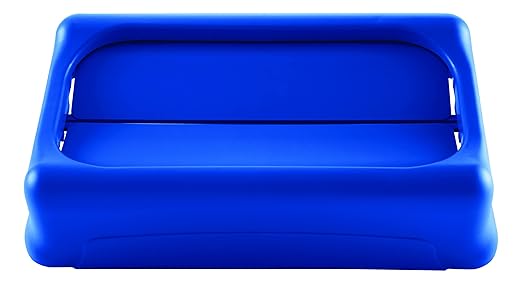 Rubbermaid Commercial Products Slim Jim Trash Can Swing Lid, Blue, Plastic, Compatible with 23 Gallon Slim Jim Containers/Garbage Cans