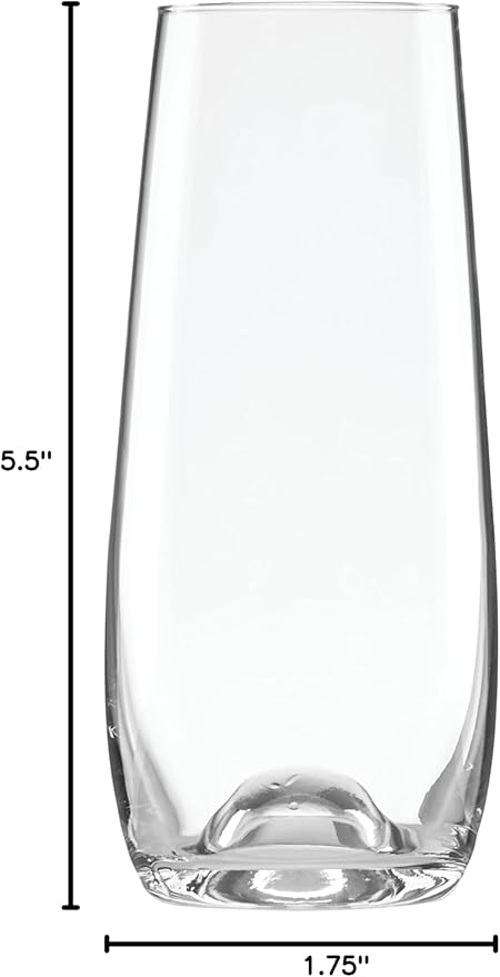 Lenox 884907 Tuscany Classics Stemless Flute Set, Set of 6, 9 Fl Oz, Stemless