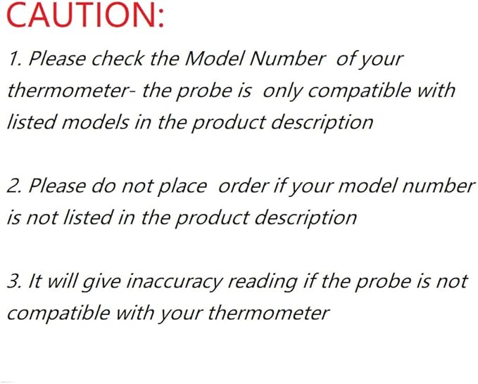 Grilling BBQ Meat Thermometer Temperature Probe Replacement Thermometer Probe Compatible with Thermopro TP25 TP20 TP07 TP-07 TP08 TP-08S TP06S TP16 TP-16S TP17, Fit Listed Models Only