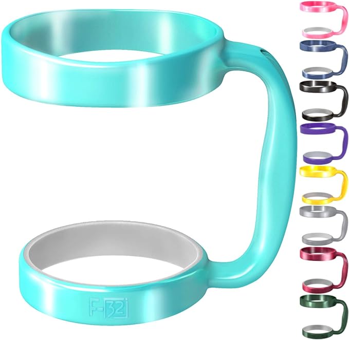 F-32 Handle - 19 COLORS - 40Oz, 30oz or 20oz size available - Compatible with 30 oz YETI and 30 oz. OZARK TRAIL Tumbler Travel Mug (30OZ, SEAFOAM BLUE)