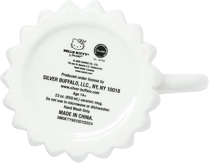 Silver Buffalo Sanrio Hello Kitty Cake Ceramic 3D Sculpted Mug, 20 Ounces